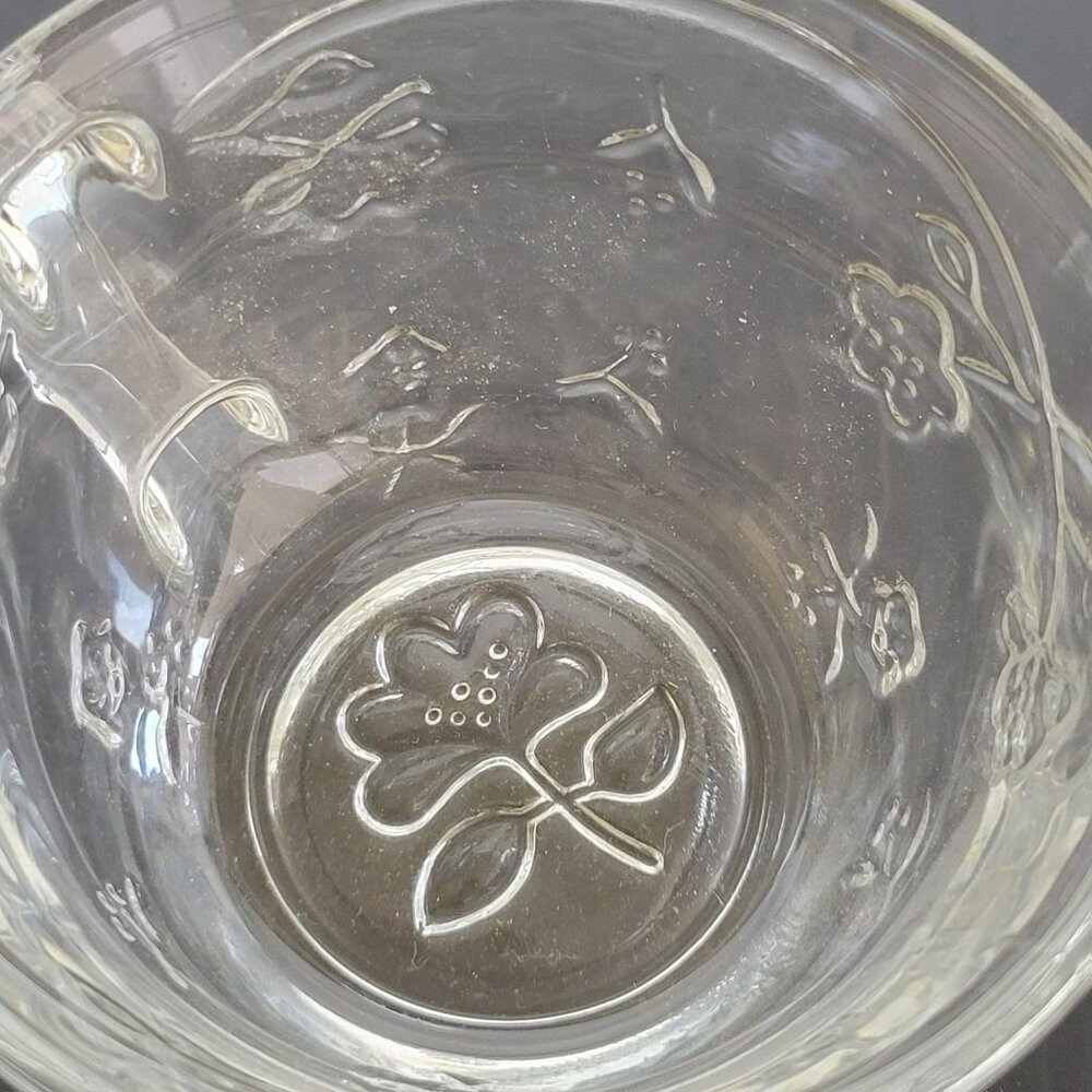 Anchor Hocking Savannah Clear Punch Coffee/Tea Cup, Set of 4, Pressed Floral - Picture 6 of 9